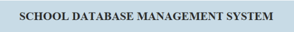 School Database Management System